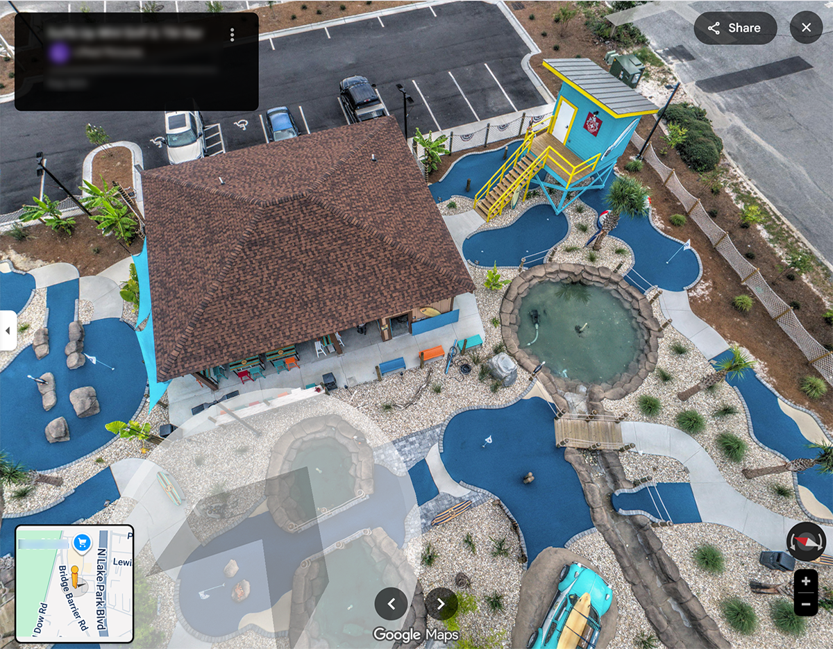 Aerial view of a Mini Tour location showcasing 360-degree photography